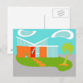 Mid Century Modern Cartoon House Postcard Briefkaart (Voorkant / Achterkant)