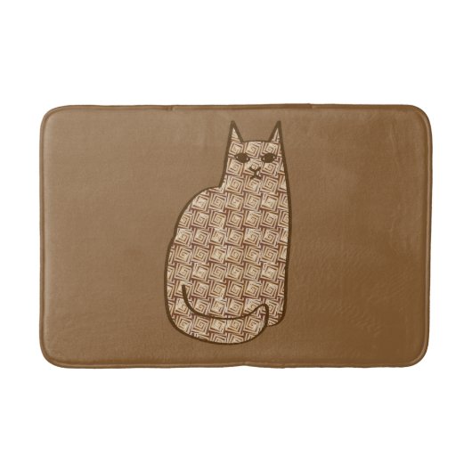 Mid-Century Modern Cat, Beige en Light Brown Badmat (Voorkant)