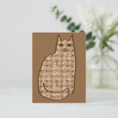 Mid-Century Modern Cat, Beige en Light Brown Briefkaart (Staand voorkant)