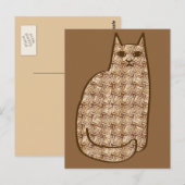 Mid-Century Modern Cat, Beige en Light Brown Briefkaart (Voorkant / Achterkant)