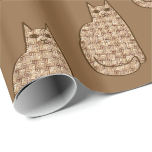 Mid-Century Modern Cat, Beige en Light Brown Cadeaupapier