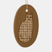 Mid-Century Modern Cat, Beige en Light Brown Keramisch Ornament (Rechts)