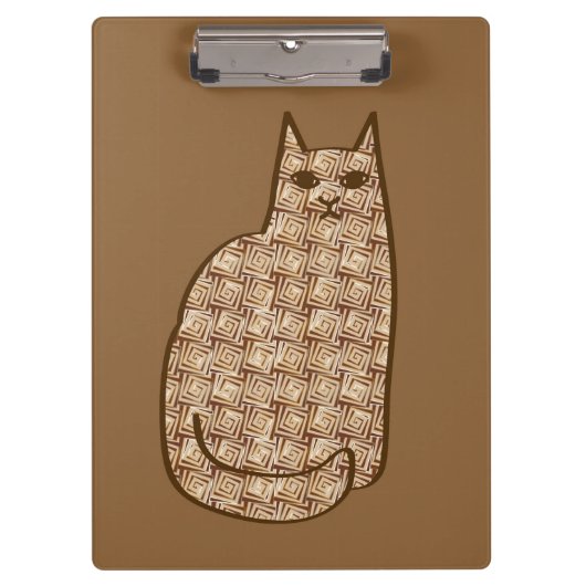 Mid-Century Modern Cat, Beige en Light Brown Klembord (Voorkant)