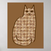 Mid-Century Modern Cat, Beige en Light Brown Poster (Voorkant)