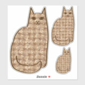 Mid-Century Modern Cat, Beige en Light Brown Sticker (Vel)