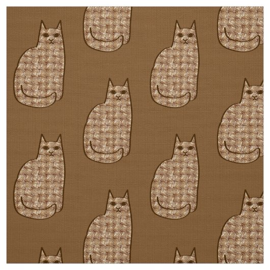 Mid-Century Modern Cat, Beige en Light Brown Stof (Swatch)