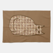 Mid-Century Modern Cat, Beige en Light Brown Theedoek (Horizontaal)