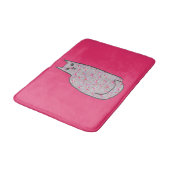 Mid-Century Modern Cat, Grey and Fuchsia Pink Badmat (Gekanteld)