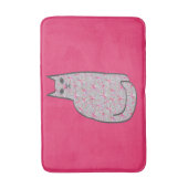 Mid-Century Modern Cat, Grey and Fuchsia Pink Badmat (Voorkant Verticaal)