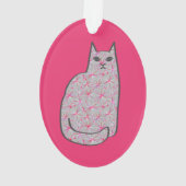 Mid-Century Modern Cat, Grey and Fuchsia Pink Ornament (achterkant)