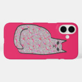 Mid-Century Modern Cat, Grijs / Grijs en Roze Case-Mate iPhone Case (Achterkant (horizontaal))