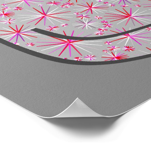 Mid-Century Modern Cat, Grijs / Grijs en Roze Poster (Hoek)