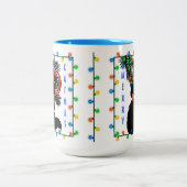 Mid Century Modern Cat Kerstmis! Tweekleurige Koffiemok (Center)