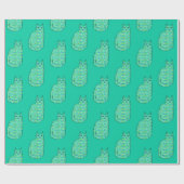 Mid-Century Modern Cat, Mint en Lime Green Cadeaupapier (Vlak)