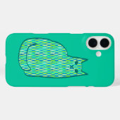 Mid-Century Modern Cat, Mint en Lime Green Case-Mate iPhone Case (Achterkant (horizontaal))