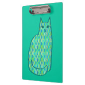 Mid-Century Modern Cat, Mint en Lime Green Klembord (Links)
