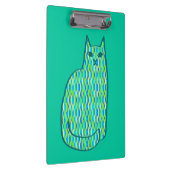 Mid-Century Modern Cat, Mint en Lime Green Klembord (Rechts)