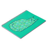 Mid-Century Modern Cat, Mint en Lime Green Notitieboek (Linkerzijde)