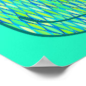 Mid-Century Modern Cat, Mint en Lime Green Poster (Hoek)