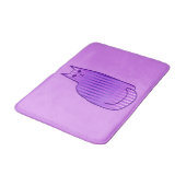 Mid-Century Modern Cat, Orchid en Paars Badmat (Gekanteld)