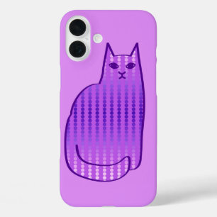 Mid-Century Modern Cat, Orchid en Paars iPhone 16 Plus Hoesje