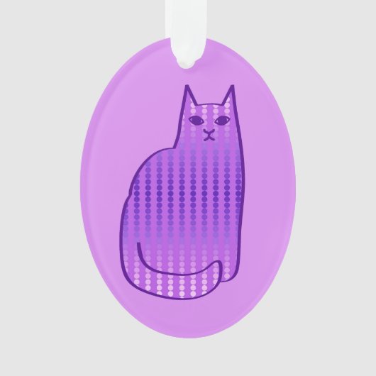 Mid-Century Modern Cat, Orchid en Paars Ornament (voorkant)