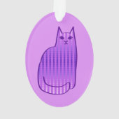 Mid-Century Modern Cat, Orchid en Paars Ornament (achterkant)