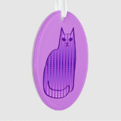 Mid-Century Modern Cat, Orchid en Paars Ornament (voorkant)
