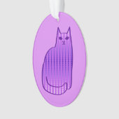 Mid-Century Modern Cat, Orchid en Paars Ornament (voorkant)