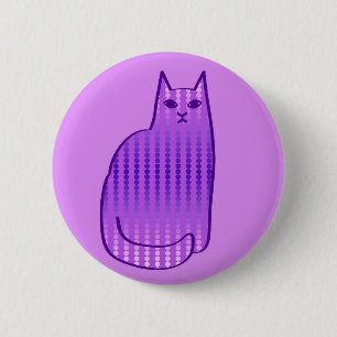Mid-Century Modern Cat, Orchid en Paars Ronde Button 5,7 Cm