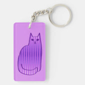Mid-Century Modern Cat, Orchid en Paars Sleutelhanger (achterkant)