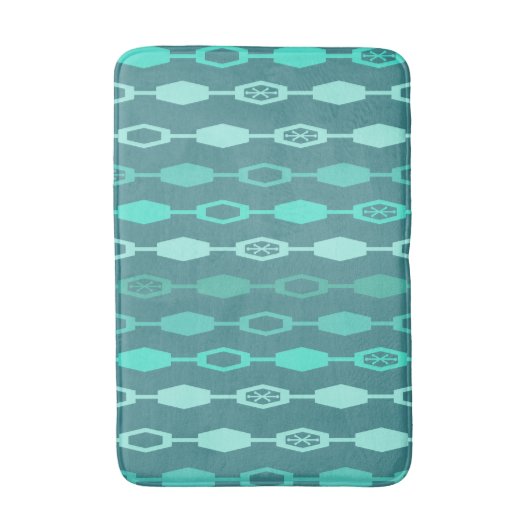 Mid Century Modern Chains Blauwgroen Badmat (Voorkant Verticaal)