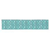 Mid Century Modern Chains Blauwgroen Korte Tafelloper (Horizontaal)