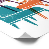 Mid-Century Modern Chairs in Retro Bright Colors Poster (Hoek)