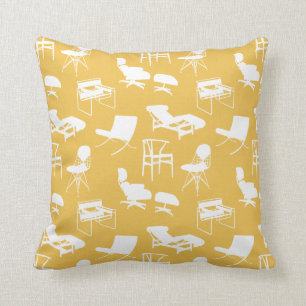 Mid-Century Modern Chairs Pillow - pas kleur aan Kussen