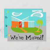 Mid Century Modern Change of Address-Briefkaart Aankondigingskaart (Voorkant / Achterkant)