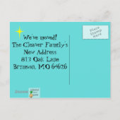 Mid Century Modern Change of Address-Briefkaart Aankondigingskaart (Achterkant)