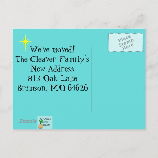 Mid Century Modern Change of Address-Briefkaart Aankondigingskaart (Achterkant)