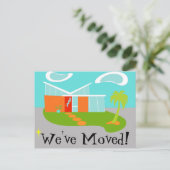 Mid Century Modern Change of Address-Briefkaart Aankondigingskaart (Staand voorkant)