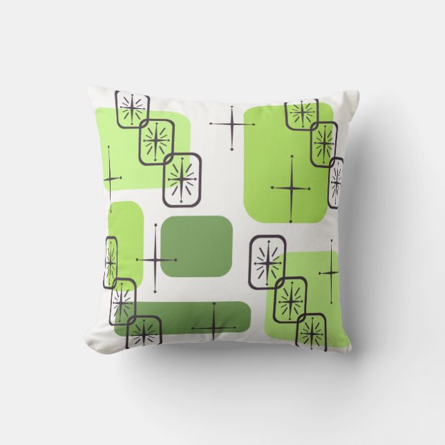 Mid Century Modern Chartreuse Green Kussen (Voorkant)