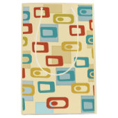 Mid Century Modern Cheerful Geo Pod Patroon Medium Cadeauzakje (Voorkant)