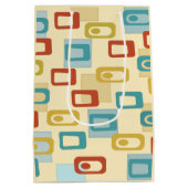 Mid Century Modern Cheerful Geo Pod Patroon Medium Cadeauzakje (Achterkant)