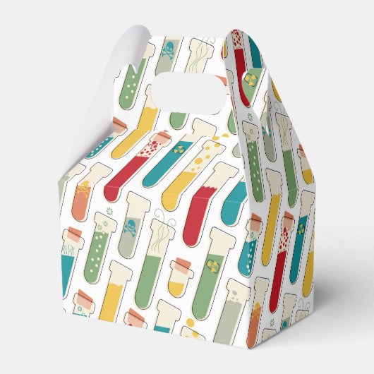 Mid Century Modern Chemistry Test Tube Stripe Bedankdoosjes (Voorkant Zijde)