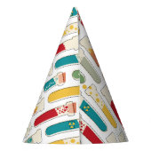 Mid Century Modern Chemistry Test Tube Stripe Feesthoedjes (Achterkant)