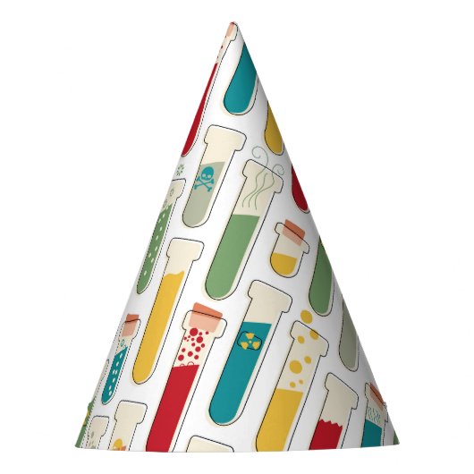 Mid Century Modern Chemistry Test Tube Stripe Feesthoedjes (Voorkant)