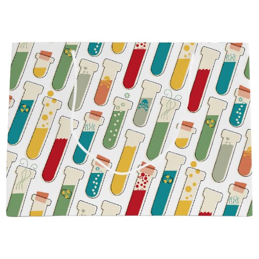 Mid Century Modern Chemistry Test Tube Stripe Groot Cadeauzakje (Voorkant)