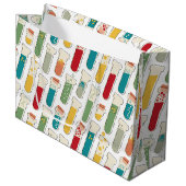 Mid Century Modern Chemistry Test Tube Stripe Groot Cadeauzakje (Voorkant Gekanteld)