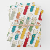 Mid Century Modern Chemistry Test Tube Stripe Inpakpapier Vel (In situ)