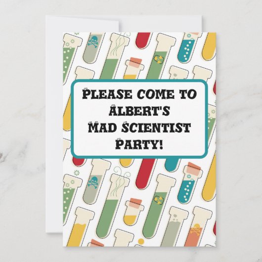 Mid Century Modern Chemistry Test Tube Stripe Kaart (Voorkant)