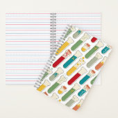 Mid Century Modern Chemistry Test Tube Stripe Notitieboek (Binnen)